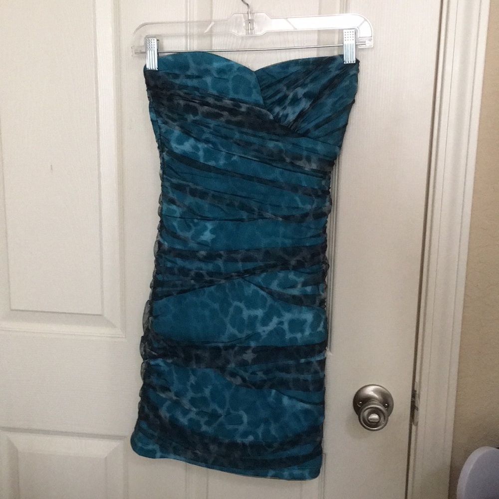 Teeze Me Blue Cheetah Dress Size Small